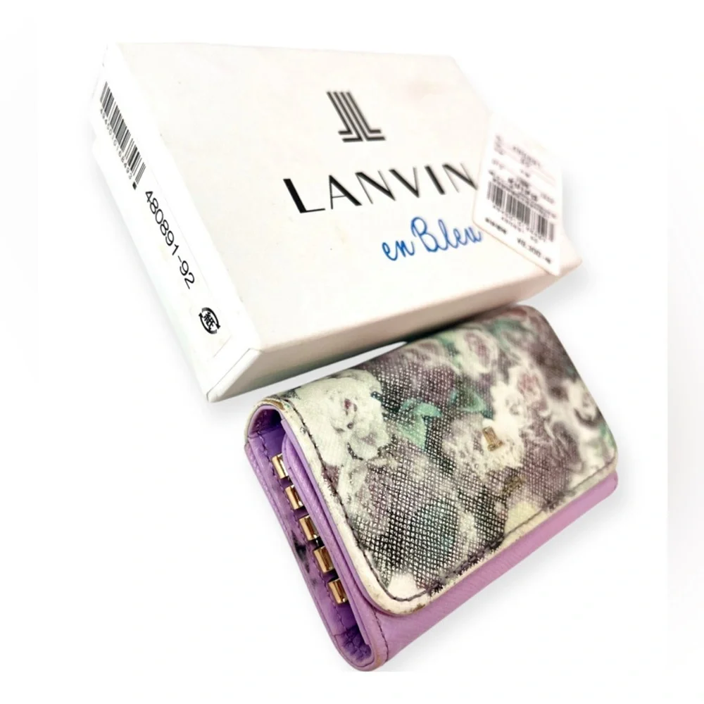 Lanvin en Bleu Pastel Floral Key Case Card Holder